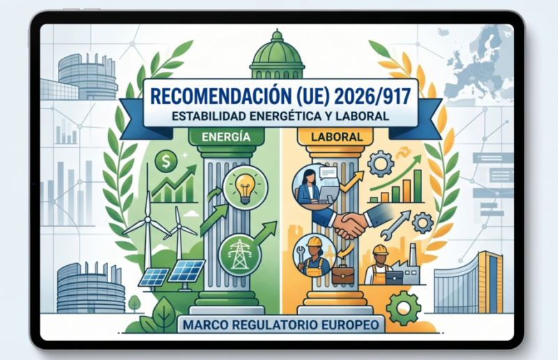 Recomendación (UE) 2026/917: Estabilidad energética e impacto laboral